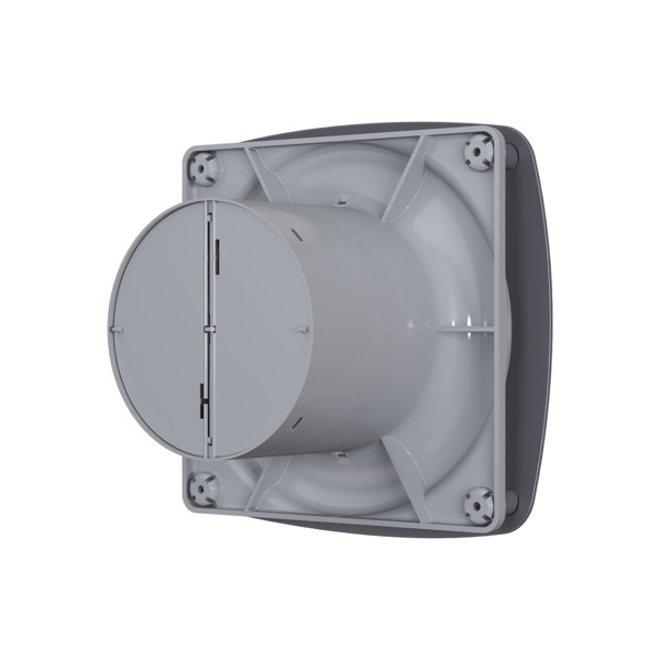 Фото Вентилятор вытяжной осевой накладной 100мм rio 4c dark gray metall, темно серый, с обр. клап, diciti