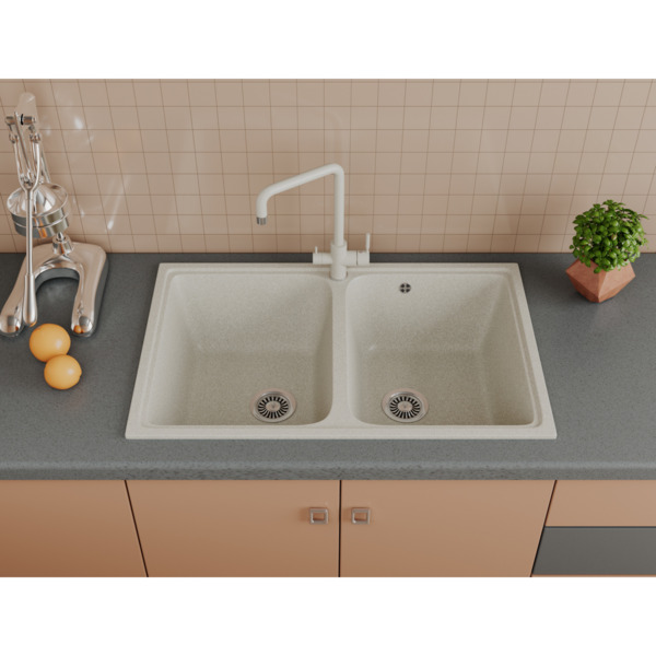 Фото Мойка кухонная мраморная greenstone 78,5x49,5 grs-15-310 серый