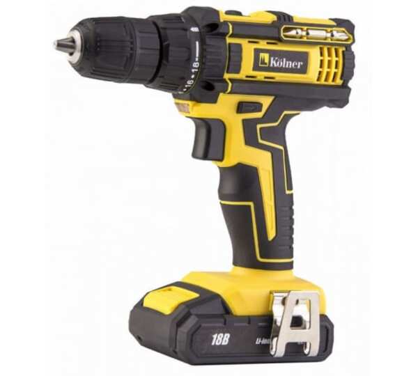 дрель аккумуляторная kolner kcd 182l li-ion18в1х15ач 2 скорости 0-400 0-1450обмин 29нм