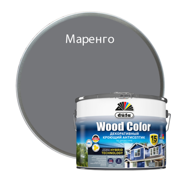 Фото Антисептик Dufa Wood сolor кроющий маренго 9л