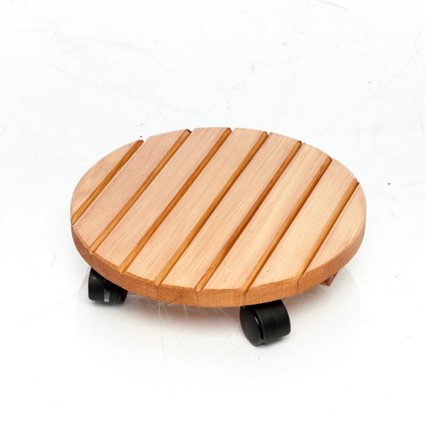 Фото Подставка напольная на колесах деревянная