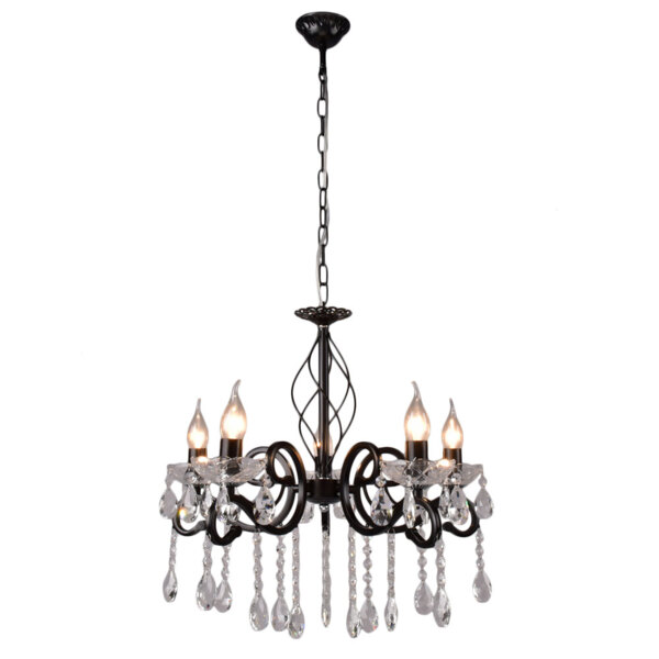 

люстра подвесная россвет рс20910 bk/5p е14 5x60вт ip20