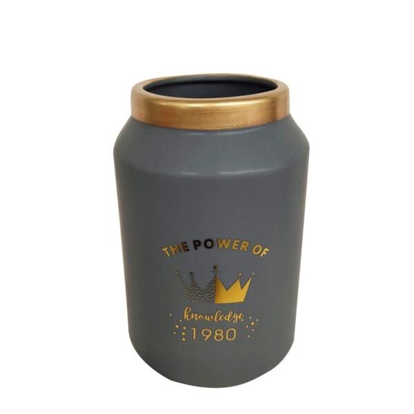 Фото Ваза керамическая brilliant 9х12х18,5см he3/серый