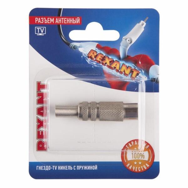 Фото Разъем антенный тв-гнездо прямой с пружиной (1шт.), proconnect, 06-0015-a