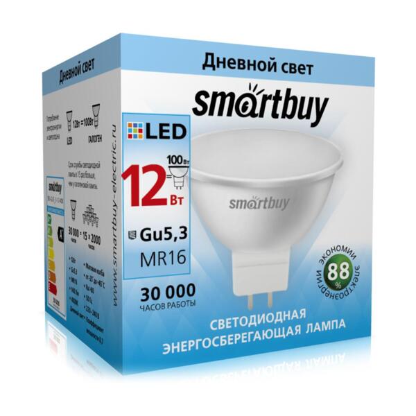 

лампа светодиодная smartbuy led sbl-gu5_3-12-40k gu5.3 дисковая 12вт 4000к