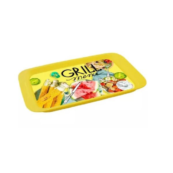 Поднос малый с декором grill menu 430х268мм polimerbyt c10196