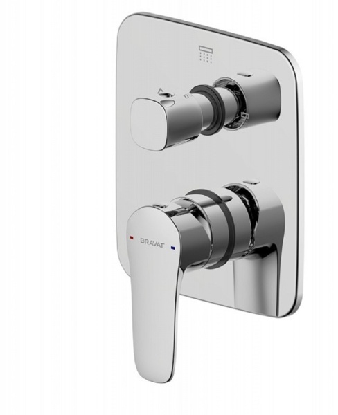 Фото Встраиваемый смеситель однорычажный bravat pb8173218cp-3-eng