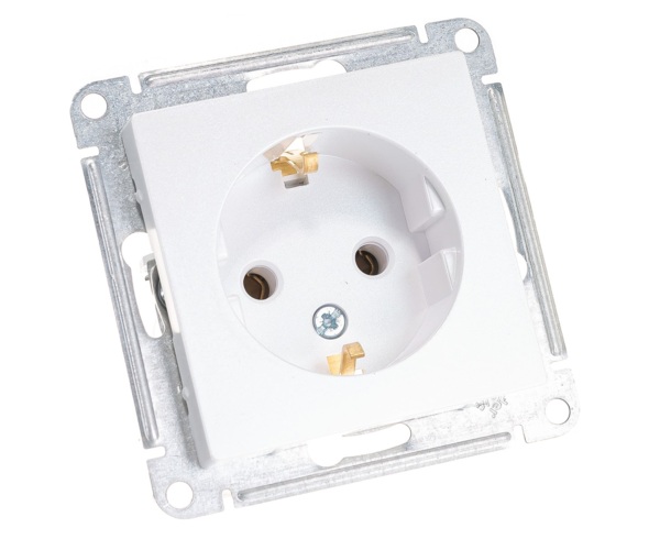 розетка штепсельная (скрытая, жемчуг, 1 пост, с/з) se atlasdesign, atn000443