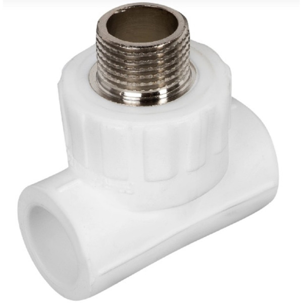 Фото Тройник pn25 комбинированный, наруж. резьба d 20х1/2 ростерм 100013532