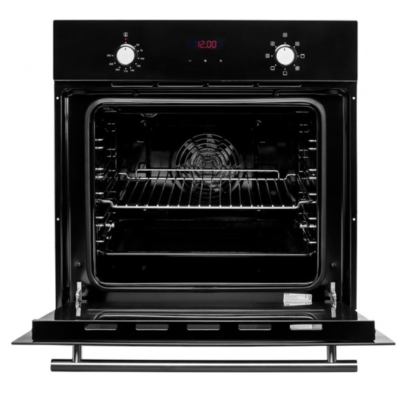 шкаф духовой черное стекло ore vb60b 60 см 7 функций конвекция утапливаемые ручки