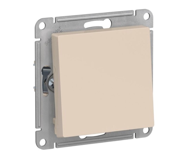 Фото Переключатель 1-клавишный atlasdesign сх.6 10ах механизм бежевый atn000261
