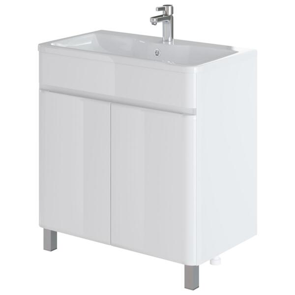 Фото Тумба с раковиной напольная итана roberto 80 800х455х850 (белый глянец)