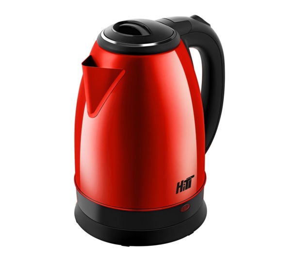 чайник электрический стальной красный hitt ht-5003
