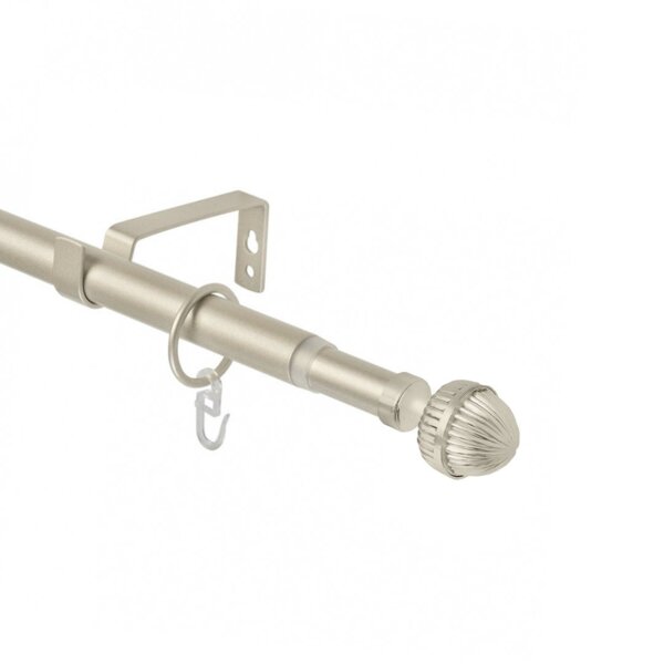 Фото Карниз телескоп эскар 16/19мм 160-320см однорядный матовый никель, наконечник орех 3331161947551