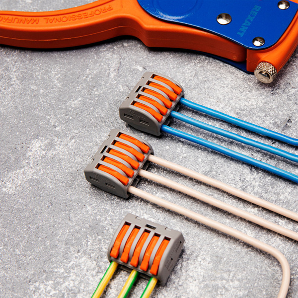 Фото Клемма соединительная 5-и проводная многоразовая (5шт), до 4,0мм2, 32а, серая, rexant, 06-0202-b5