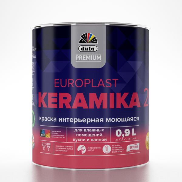 Фото Краска Dufa Premium Europlast Keramika 20 интерьерная база A 0,9л