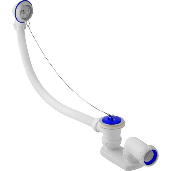 Фото Сифон для ванны прямоточ.1.1/2х40 (нерж.вып,с пер.пробка с цеп) унив.г.т.40х40/50 unicorn ис.110321