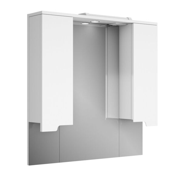 Фото Зеркало-шкаф для ванной комнаты uncoria брента 80 (68012) с подсветкой, белый