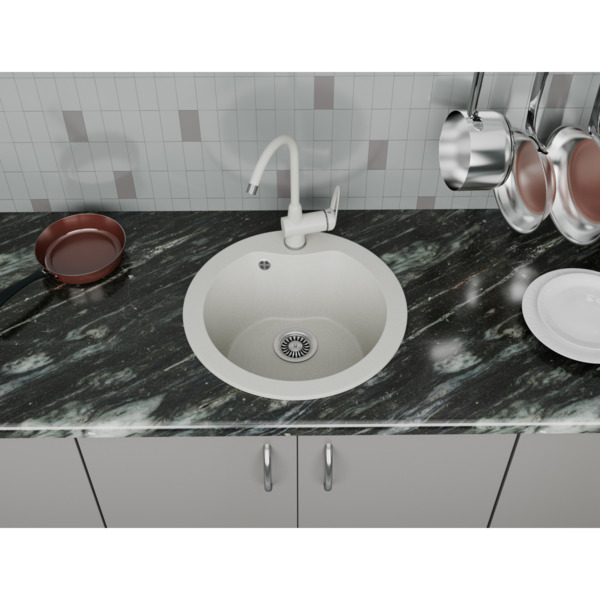 Фото Мойка кухонная мраморная greenstone 47,5x47,5 grs-08s-328 бежевый