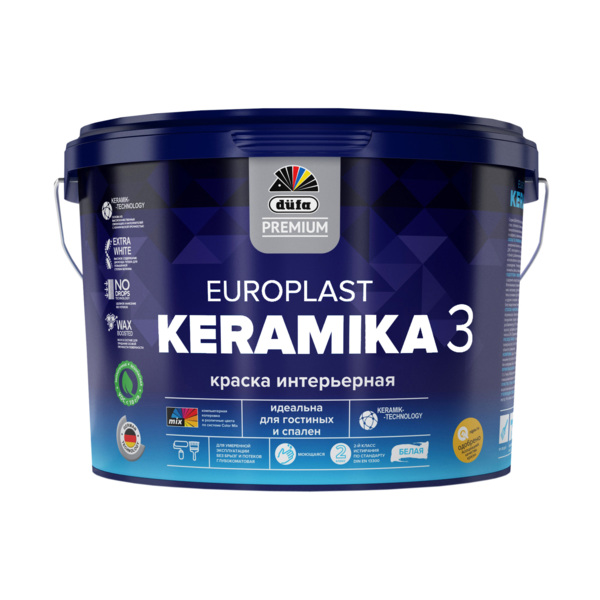 Фото Краска Dufa Premium Europlast Keramika 3 интерьерная база A 9л