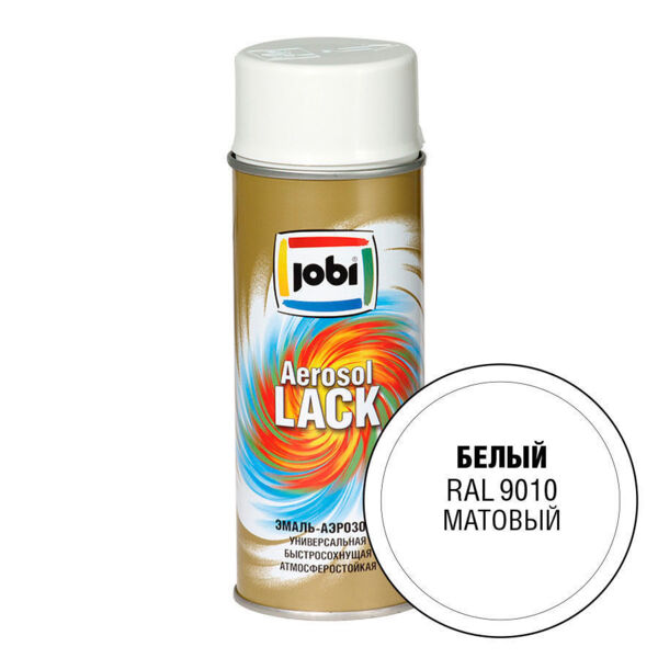 

эмаль аэрозольная jobi 400мл белая 15191
