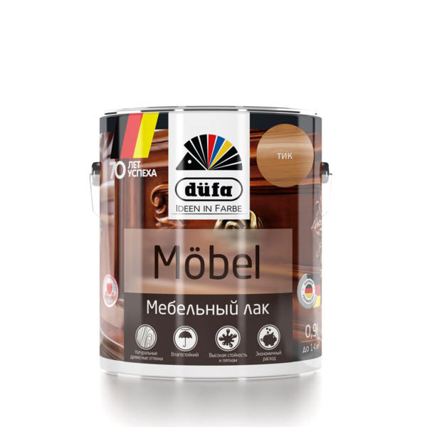 Лак dufa mobel мебельный тик 0,9л