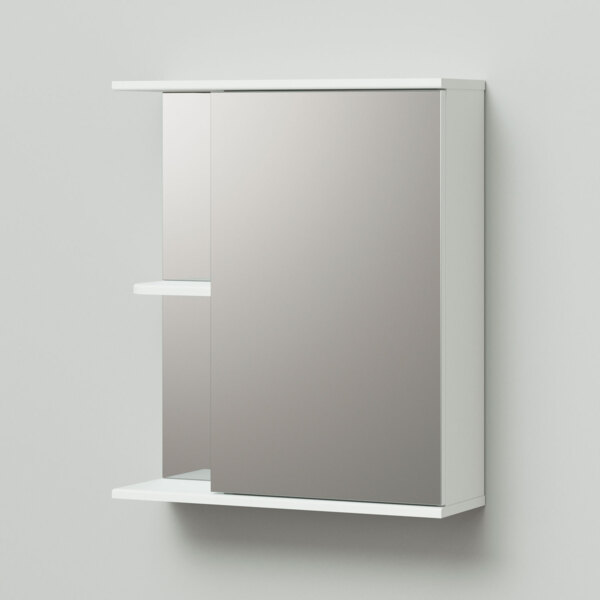 Фото Шкаф-зеркало итана  уют 60 600х185х700 правый белый глянец