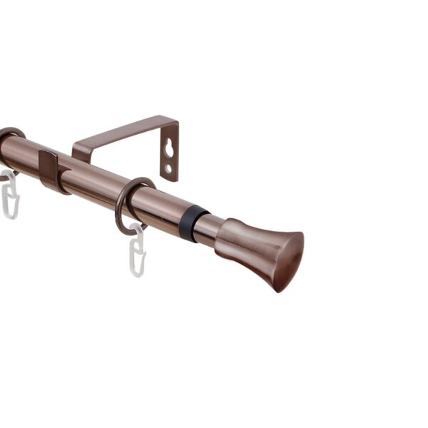 Фото Карниз телескоп эскар 16/19мм 160-320см однорядный коньяк, наконечник гиро 3331161949553