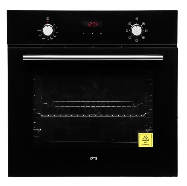 шкаф духовой черное стекло ore vb60b 60 см 7 функций конвекция утапливаемые ручки