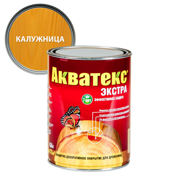 Фото Защитно-декоративное покрытие акватекс экстра калужница 0,8л