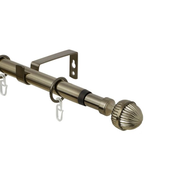 Фото Карниз телескоп эскар 16/19мм 160-320см однорядный золото антик, наконечник орех 333116194855