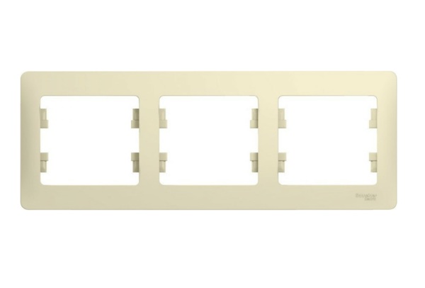 Фото Рамка (бежевая, трехместная) schneider electric glossa gsl000203