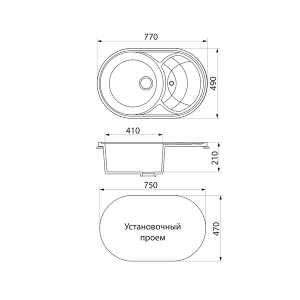 Фото Мойка кухонная мраморная greenstone 77x49 grs-18s-302 песочный