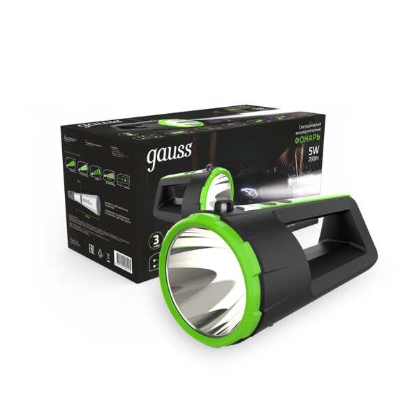 Фото Фонарь прожекторный gauss gfl701 5w 280лм ip30 диммируемый аккумуляторный gf701