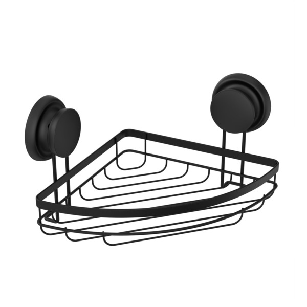 Фото Полка-решетка для ванной угловая grafit fora черный for-gra035