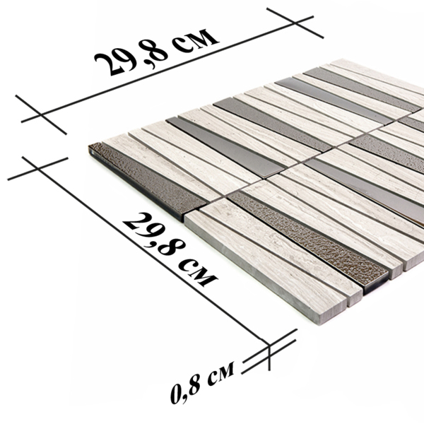 Фото Мозаика стеклянная 29,8*29,8 natural белый htc-533-m
