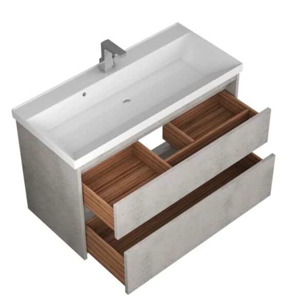 тумба под раковину подвесная veneciana muskat 100 (510007) светлый камень