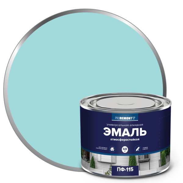 Фото Эмаль пф-115 proremontt мятный ral-6027 0,5кг