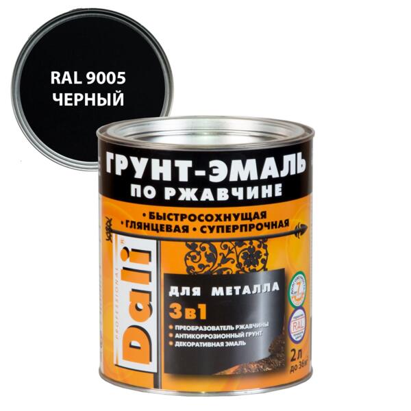 

грунт-эмаль по ржавчине dali черный 2 л.