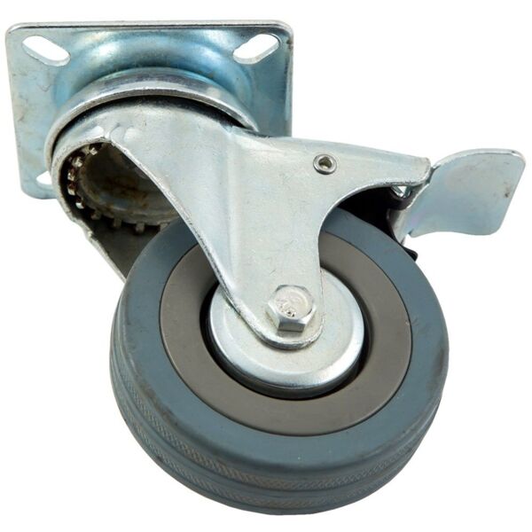 Фото Опора аппаратная поворотная со стопором d-75 мм. серая резина, подшипник