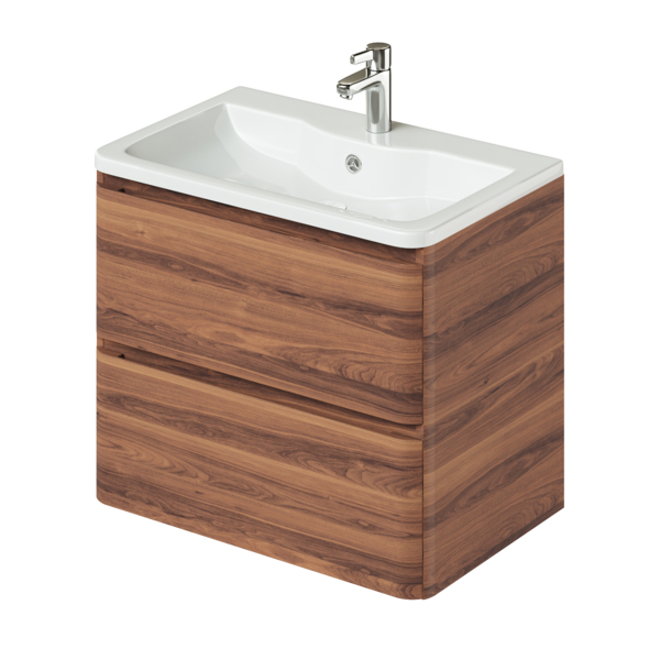 Фото Тумба с раковиной подвесная итана roberto 70 700x456x606 (экорен тик борнео)