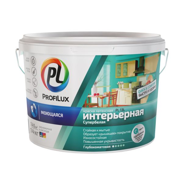 Фото Краска  Profilux Pl-13 моющаяся база а 14 кг.