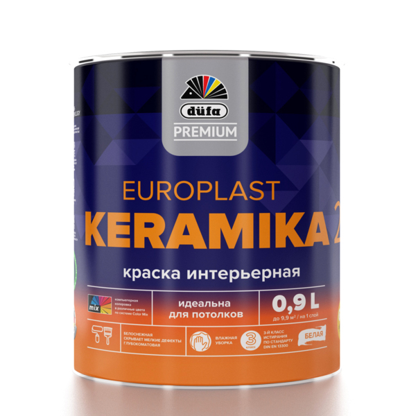 Фото Краска Dufa Premium Europlast Keramika 2 интерьерная база A 0,9л