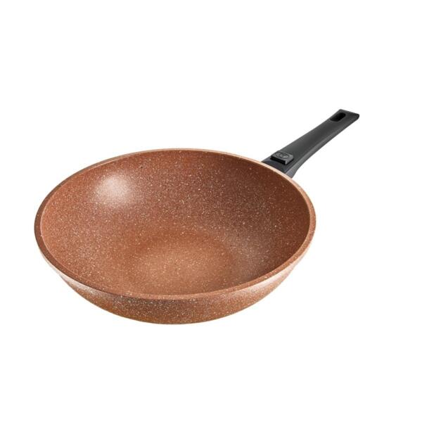 Фото Bam-28-wk-sr  сковорода casta bamino вок 28 см, литая.съёмная ручка. индукция.