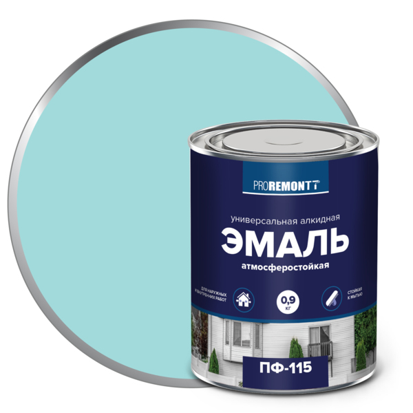 Фото Эмаль пф-115 proremontt мятный ral-6027 0,9кг