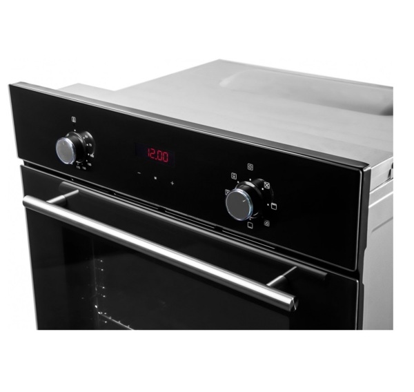 шкаф духовой черное стекло ore vb60b 60 см 7 функций конвекция утапливаемые ручки