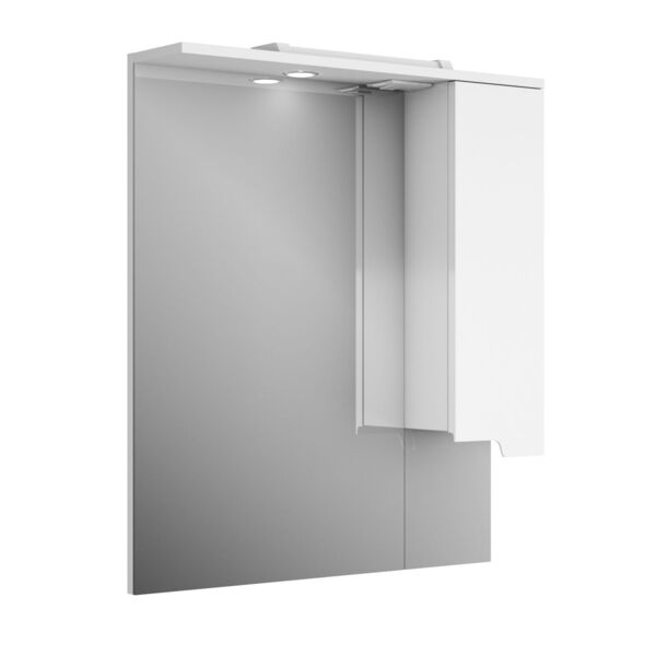 Фото Зеркало-шкаф для ванной комнаты uncoria брента 70 (67011) с подсветкой, белый