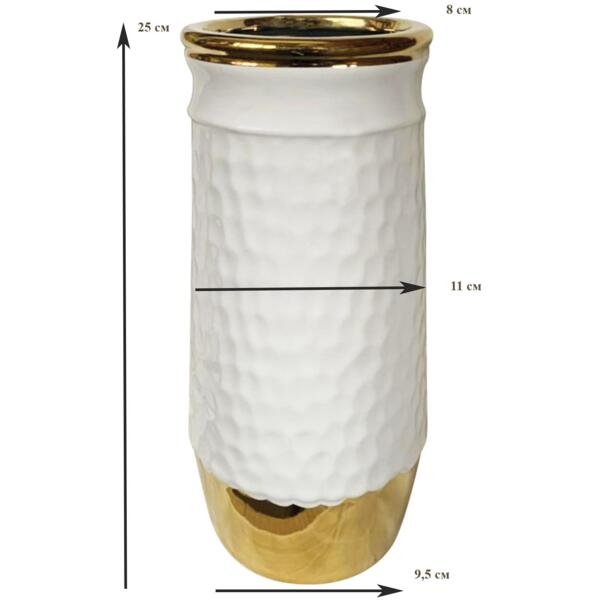 Фото Ваза керамическая 11х25см анита ys-264m/белый