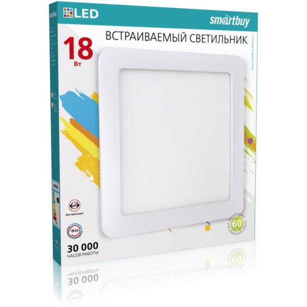 

светильник светодиодный smartbuy 18вт 220в 6500к 1440лм 220мм ip20 sbl-dlsq-18-65k