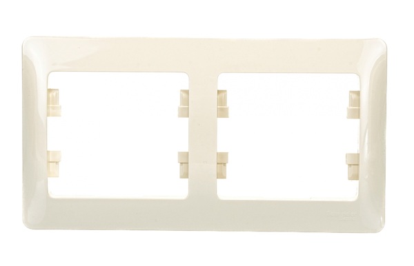 Фото Рамка (бежевая, двухместная) schneider electric glossa gsl000202